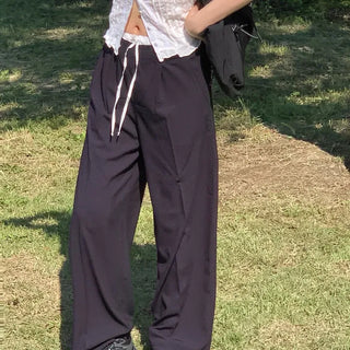 Flowy Contrast Layered Slacks