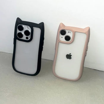 Nyao Cat Border Silicone Color Block iPhone Case