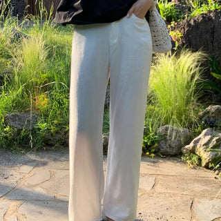 Forum Summer Long Wide Straight Cotton Pants