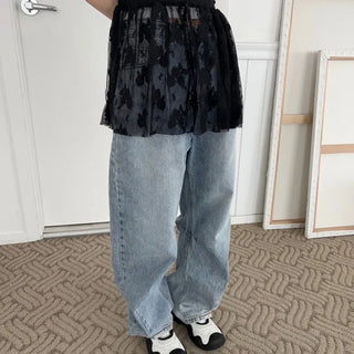 mermaid wide denim pants