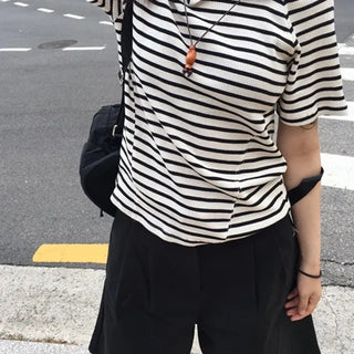 Striped Button Hoodie