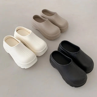 6cm Platform Clog Mule Slipper Height-Increasing Unique Season Shoes Autumn Block Heel Loafer