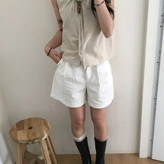 Cotton Pintuck Half Pants