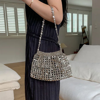 Mini steel silver bag