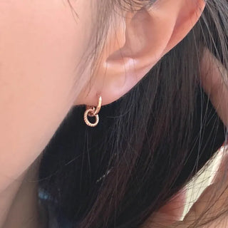 Double Ring Mini One-Touch Earrings