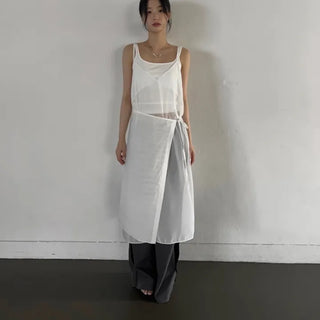 bisk layered wrap dress