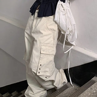 Rivet Cargo Wide Cotton Pants