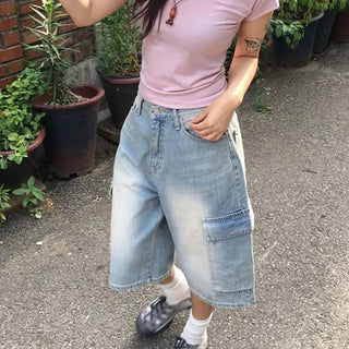 Vivid Cargo Bermuda Denim