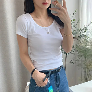 Basic U-neck Short Sleeve T-shirt