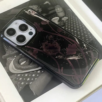 Black Art-Style Epoxy iPhone Case