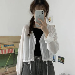 Flat summer tie-down cardigan