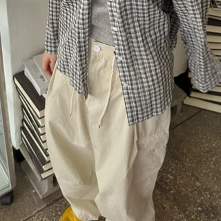 Unisex Cotton Wide Strap Cargo Pants