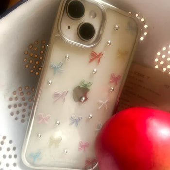 Ribble Ribbon Pattern Transparent Border iPhone Case