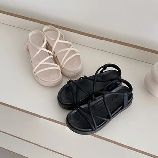 Strap Banding Sandals Soft Platform Heel Aqua Waterproof Height-Increasing Summer Resort Slippers