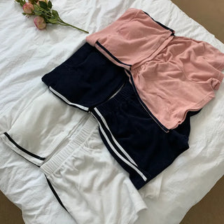Track Terry Top and Terry Elastic Shorts Set