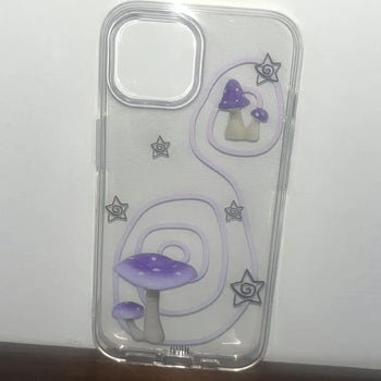 Swirl Mushroom Vintage Transparent iPhone Case