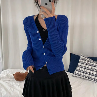 [Anti-salting/Delicate Fit] Sugar V-Neck Ribbed Knit Cardigan (5 colors)