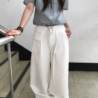 Maxi Pintuck Cotton Pants