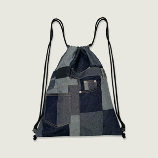 Vintage Denim Patchwork Backpack