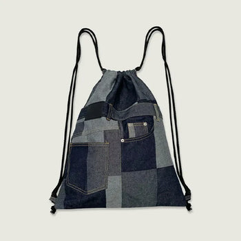 Vintage Denim Patchwork Backpack
