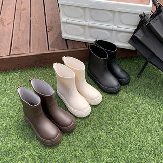 ◈Rainy Day◈ Rain Boots, Rain Boots, Recommended for Hobby, Round, Short, Platform, Wet Show, Height-increasing, Soft, Rainy Season, Summer, Boots, Waterproof Shoes