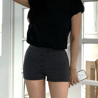Button Stripe Micro Pants