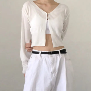 Linen Two-Button Cardigan