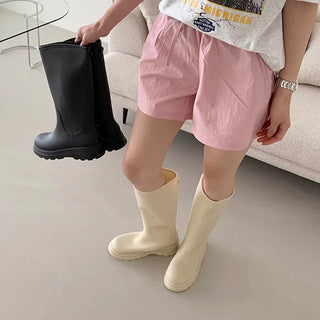 ◈Rainy Day◈Long & Mid-height◈Recommended for Curvy Figure◈Platform Rain Boots Oversized Rain Boots Mid-height Long Waterbomb Summer Boots Rainy Season Waterproof Aqua Shoes