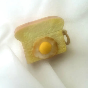 Yellow 3D Egg Bread AirPods Case