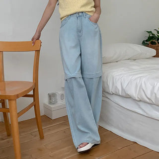 Cutoff denim pants