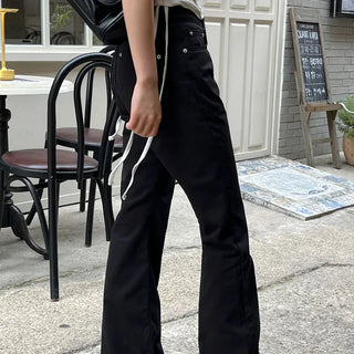 Basic Black Semi-Low Bootcut Pants S, M, L - 1 color