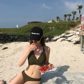 Buckle Halter Bikini (3 colors)