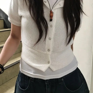 Concrete Short Sleeve Cardigan