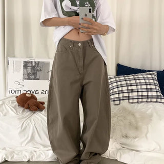 [Oversized] Cappuccino Cotton Wide Balloon Long Pants (4 colors)