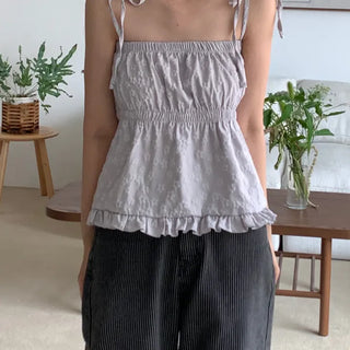 Embossed Flower Bustier Sleeveless Top