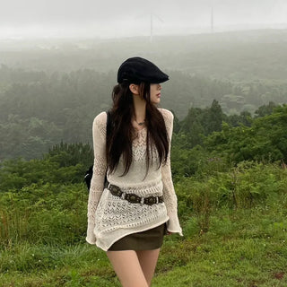 U& Slim Vintage Punched Mesh Knit Dress