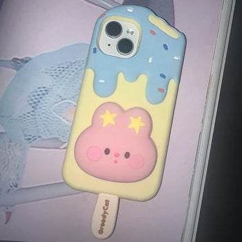 Rabbit Ice Cream Stand Silicone iPhone Case