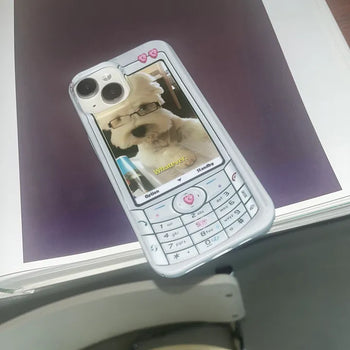 Glasses Puppy Y2K Mobile Phone Hard iPhone Case