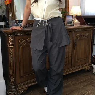 Nylon Mini Wrap Pants
