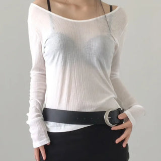 Two-way See-through Long Sleeve T-shirt