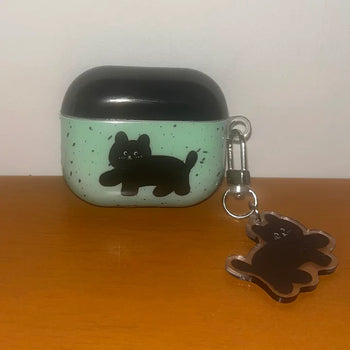 Mint Chocolate Cat Keyring Set AirPods Case