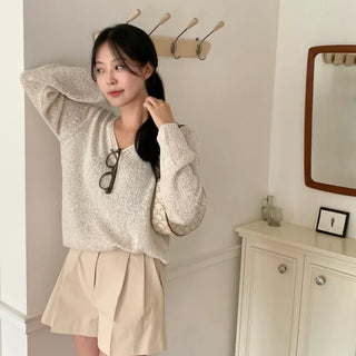 Berg Loose Fit V-Neck Mesh Knit