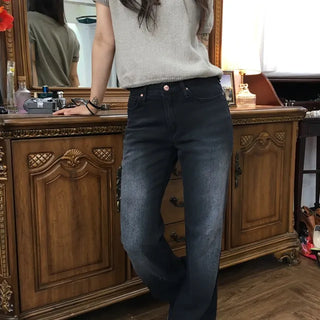 Wide bootcut black jeans