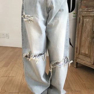 Flower Slit Denim