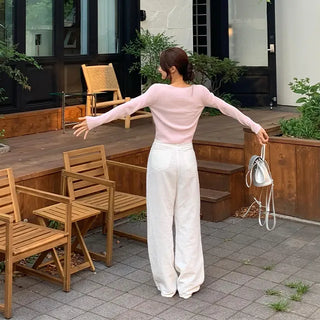 Long Linen Straight Wide Pants