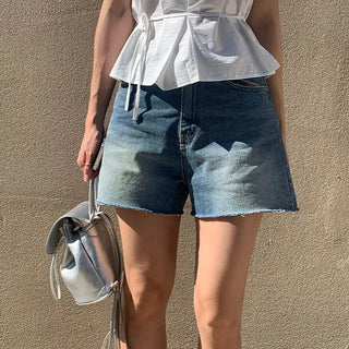 Lira Washed Cut-off Wide Shorts