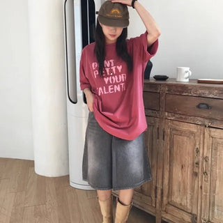 Flat Midi Denim Skirt