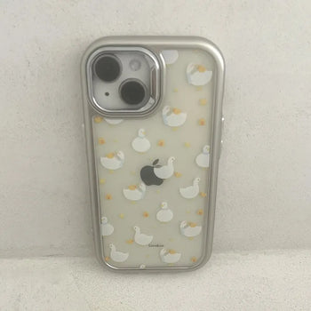 Nish Transparent Duck Pattern Jelly iPhone Case