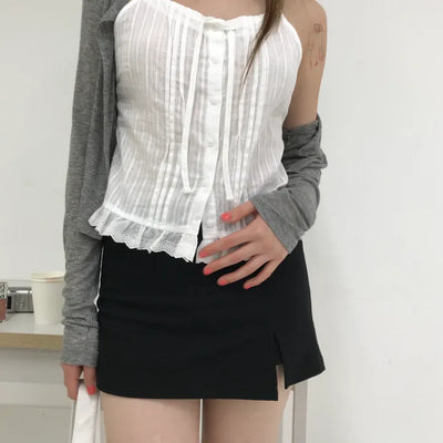 Summer Lace Sleeveless Blouse (2 colors)