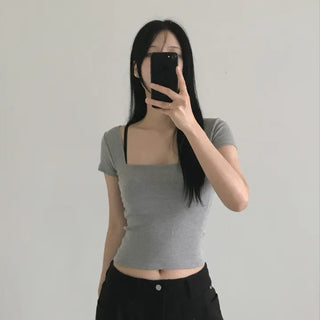 Square Neck Short Sleeve T-shirt